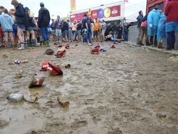 dirty sand at a rock festival