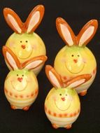 Colorful Easter Bunny family