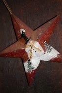 christmas star with snowman