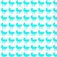 small strollers on white background