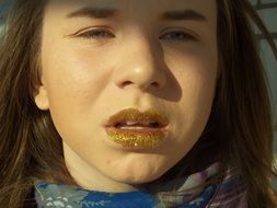 the girl gold lip