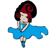 drawing of the nice girl in blue dress