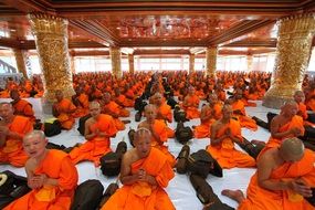 meditating buddhist monks