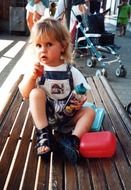 little girl drinking water