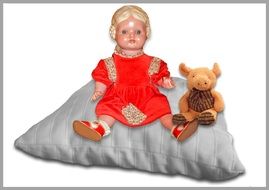 dolls on a pillow