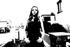 girl model beauty black and white