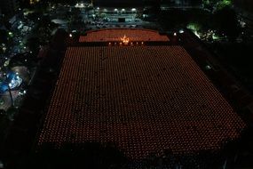 photo of Buddhists meditation at sunset