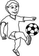 boy play soccer drawing