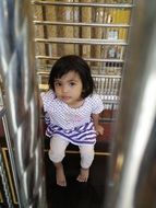 cute little girl in polka dot t-shirt