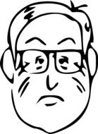 face glasses man drawing
