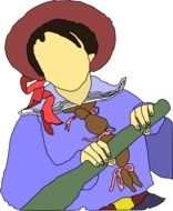 drawing of a girl with a paddle in her hands