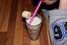 sweet milkshake with banana