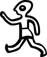 ancient glyph, walking man