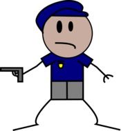 cartoon cop with gun