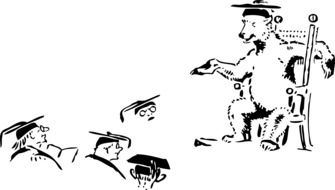 bear as a teacher in a graphic image