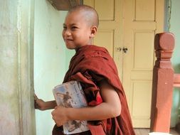 the child believes in Buddhism, Myanmar (Burma)