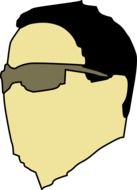 graphic image of a male head in sunglasses