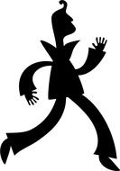 silhouette funny man drawing