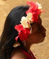 floral wreath girl