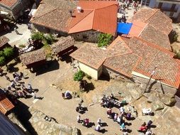 top view of the square with people