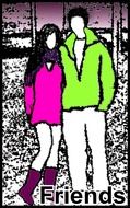 friends in colorful clothes