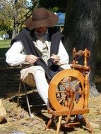 historic spinning wool