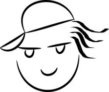 face drawing in a cap