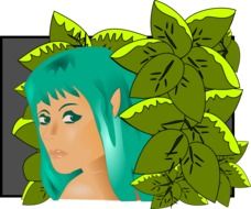 painted elf among plants