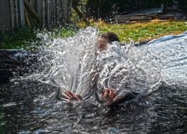 girl water slosh
