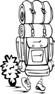 tourist backpack drawing
