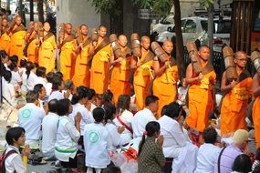 Buddhists at a traditional ceremony