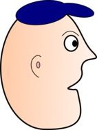 drawing a man's head in a cap