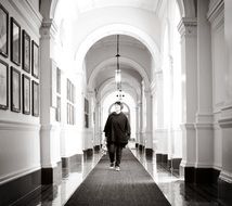 woman in the corridor of the Gallery