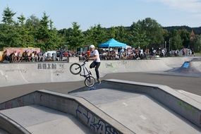 jumping a bike on the street