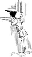 graphic image of a girl near the window