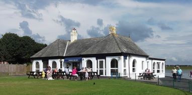 cafe near the lake in the park