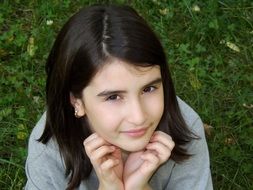 portrait of the girl with dark hair