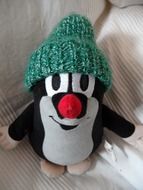 plush mole in a hat