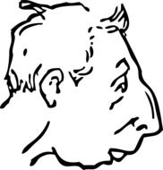 man face with big nose, illustration