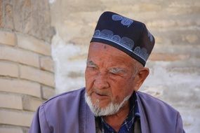 old men in tubeteika, traditional uzbek cap