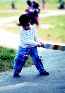 asian child boy playing outdoor