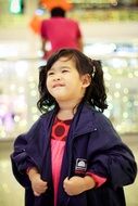 fat asian child girl indoor