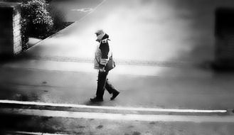 man walk on path