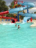 multi-colored water slides in the hotel