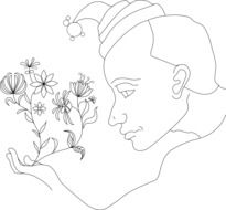 clipart of the human and flowers