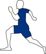 running man in blue uniform drawing
