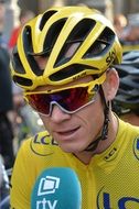 cyclist in the yellow helmet at competitions