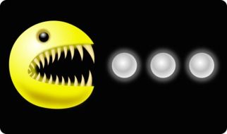 monster teeth pacman drawing