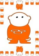 painted kid in an orange suit