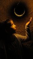 moon in hand